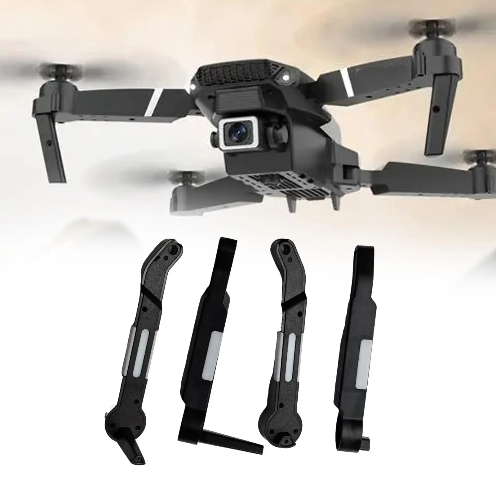 4x Drone Motor Arm Set Front and Rear Assembly Professional Body Frame Lightweight Axis Arms Part for E88 Replacement