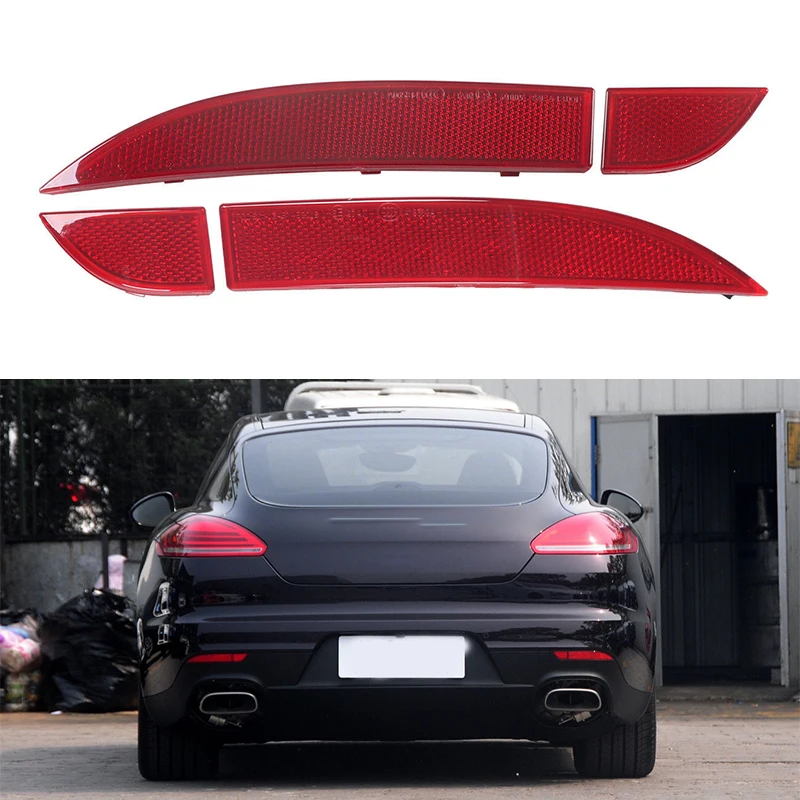 

4PCS Rear Bumper Tail Parking Brake Light Warming Signal Reflector Lamp For Porsche Panamera 970.2 Turbo GTS S Sport 2014-2016