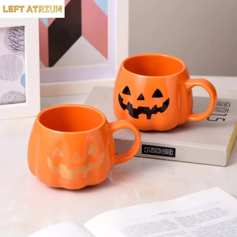 Halloween Mug Novelty Pumpkin Mug 3D Cute Ceramic Cup Coffee Cup Spooky Fall Decor and Christmas Birthdays Perfect Gift