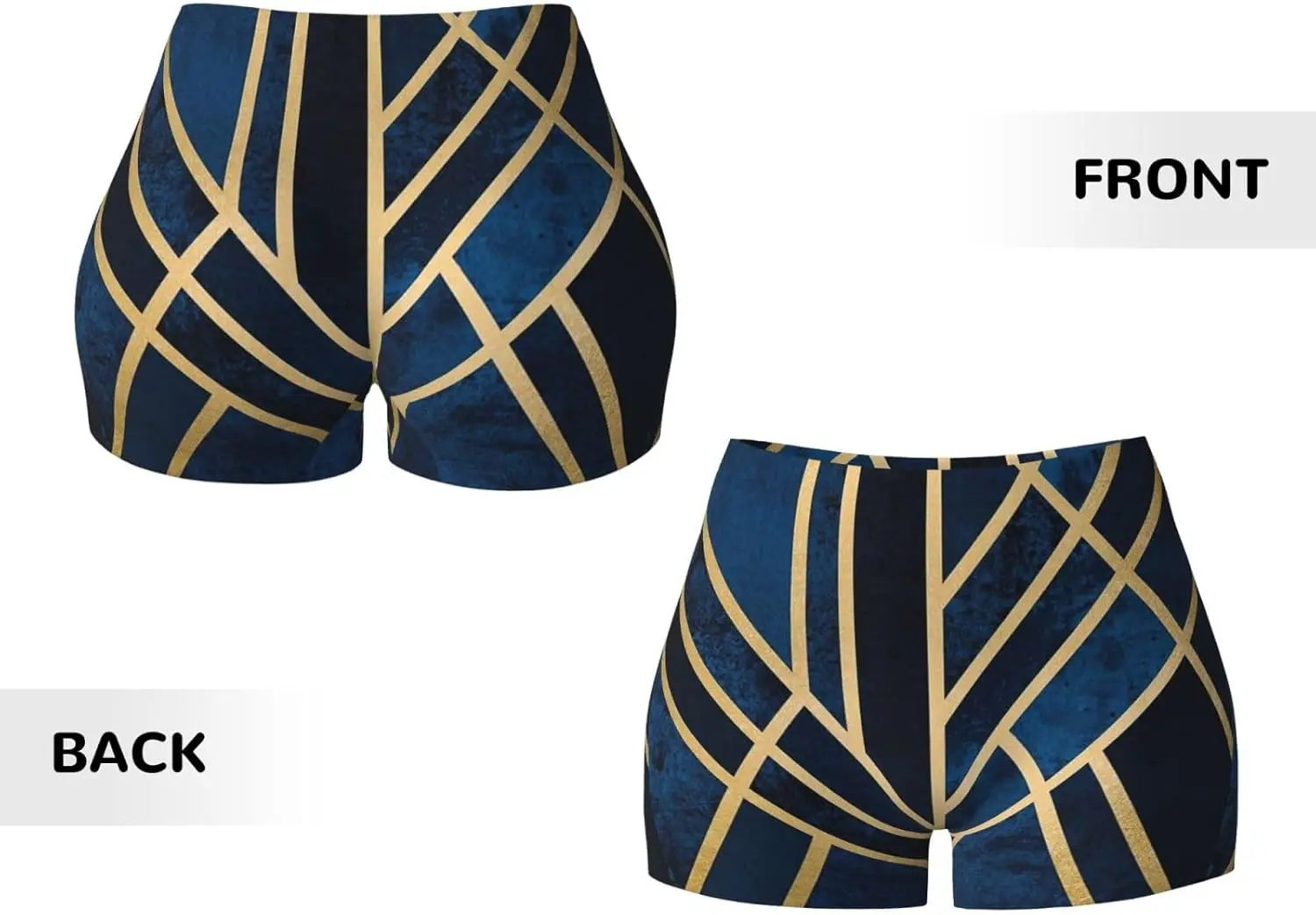 Abstrakcyjne geometryczne szorty sportowe damskie w paski, elastyczne, bezszwowe, z wysokim stanem, idealne na siłownię i do jogi na lato.