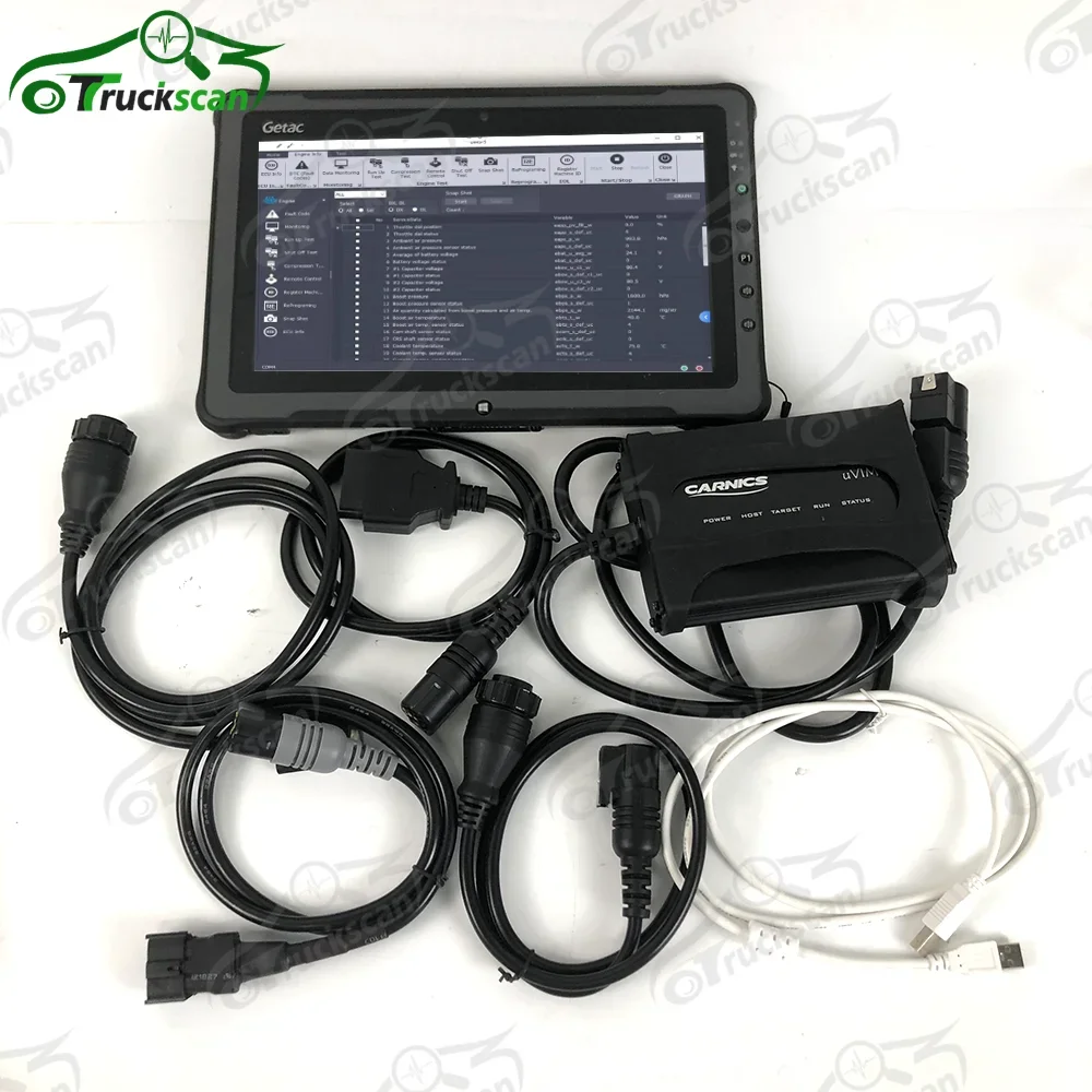 For Doosan uvim Excavator Forklift Engine Fault Detector Interface DDT SCR DPF DCU ECU Scanner +F110 tablet