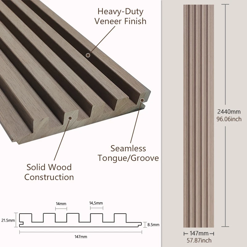 Moisture-Resistant Slatted Wooden Decorative Board For Indoor Wall Design In Homes, Offices And Custom Furniture Projects
