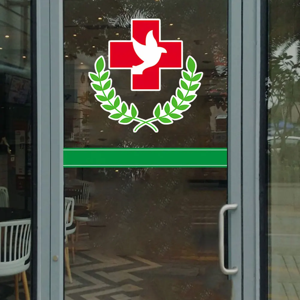 

First Aid Sticker 28x28cm PVC Self Adhesive Hospital Clinic Sign Emergency Symbols Decals Ambulance Wall Medication