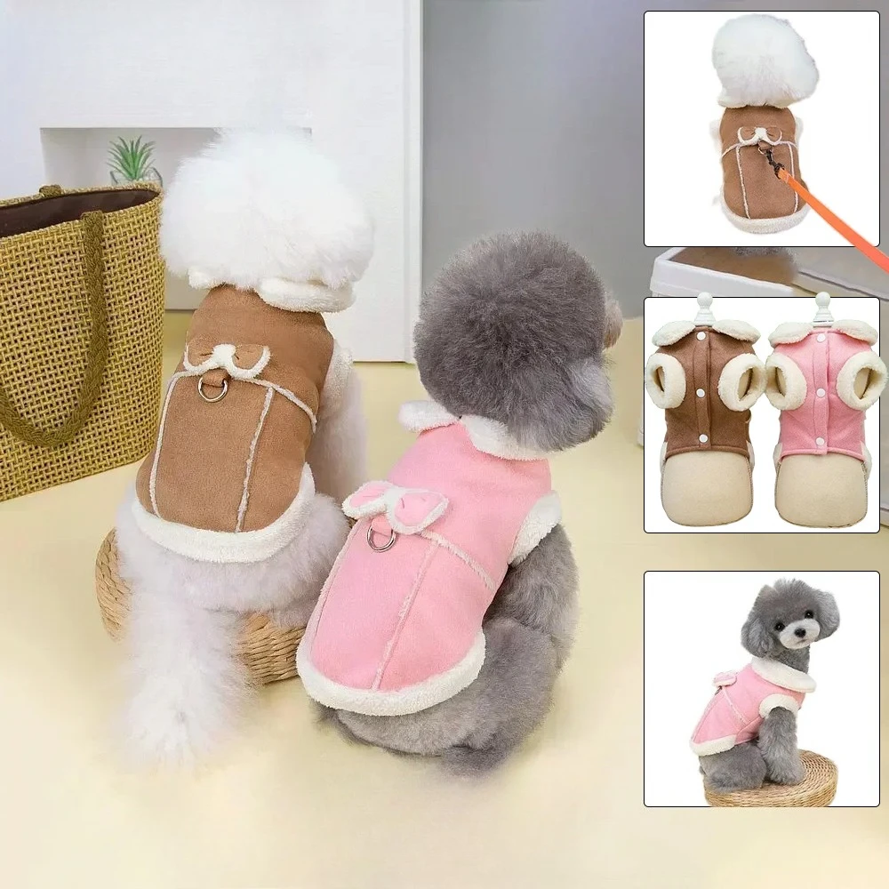 

Classic Dog Jacket Autumn Winter Fleece Warm Clothes for Small Medium Dogs Cats Puppy Traction Warm Vest Ropa De Perros Pequeños
