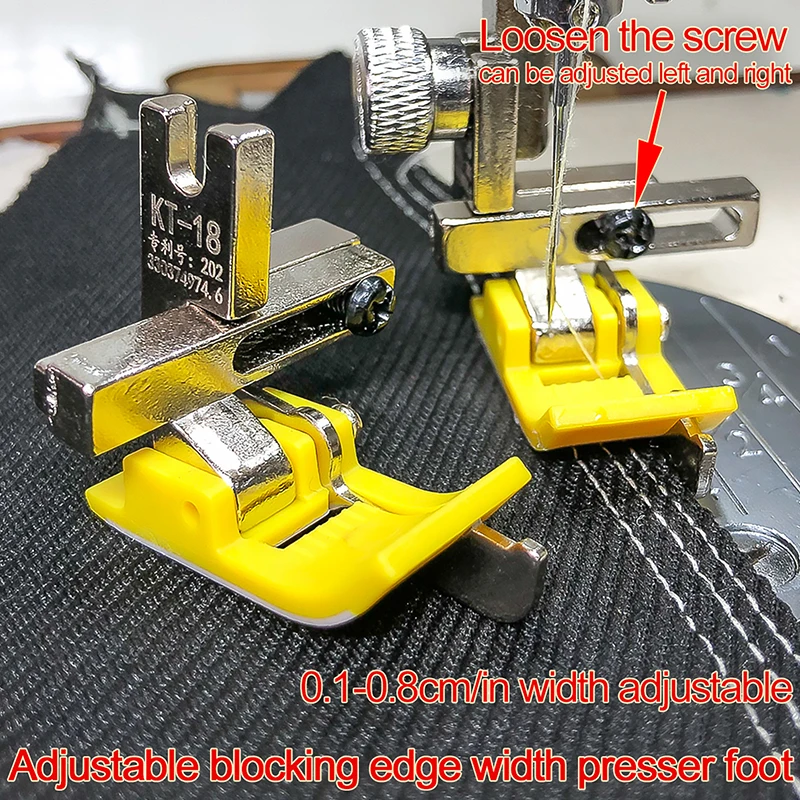 

1Pc/1Set KT-18 Sewing Machine Presser Foot With Plastic Presser Foot Base + Screwdriver For Straight Stitch Line Presser Foot