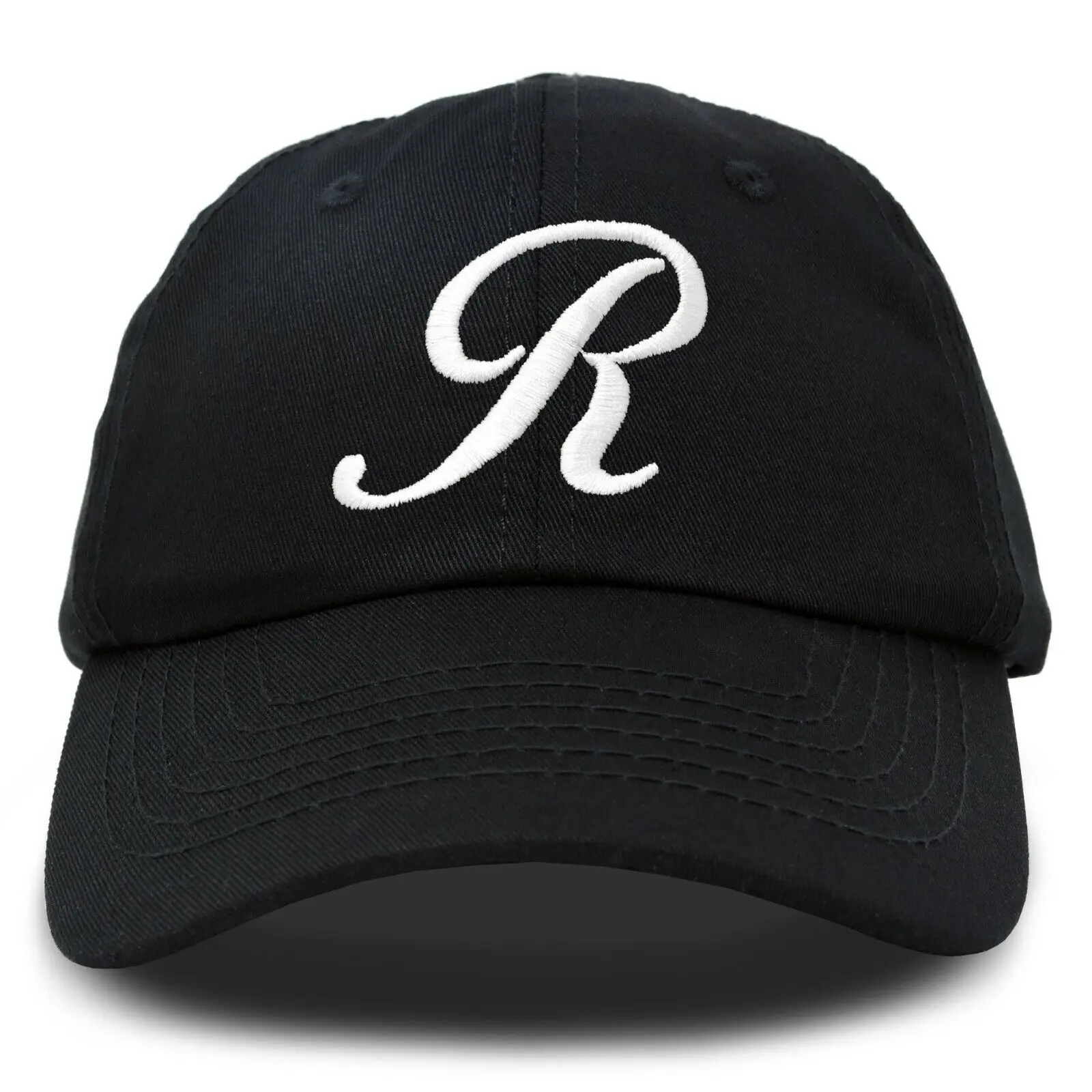 

Initial Hat Letter R Womens Baseball Cap Monogram Cursive Embroider