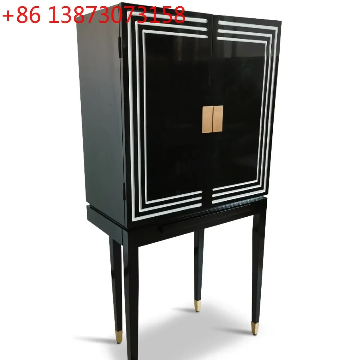 Modern color matching solid wood medieval simple designer living room against the wall locker