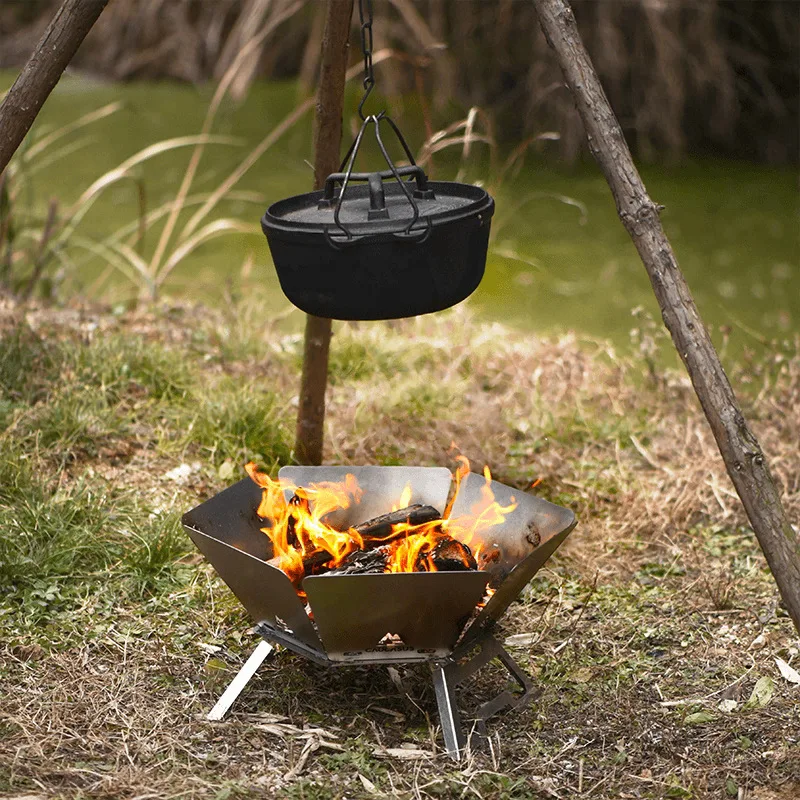 G1  Stainless Steel Folding Barbecue Grill & Stove with Fire Starters for Outdoor Camping and Picnic Use