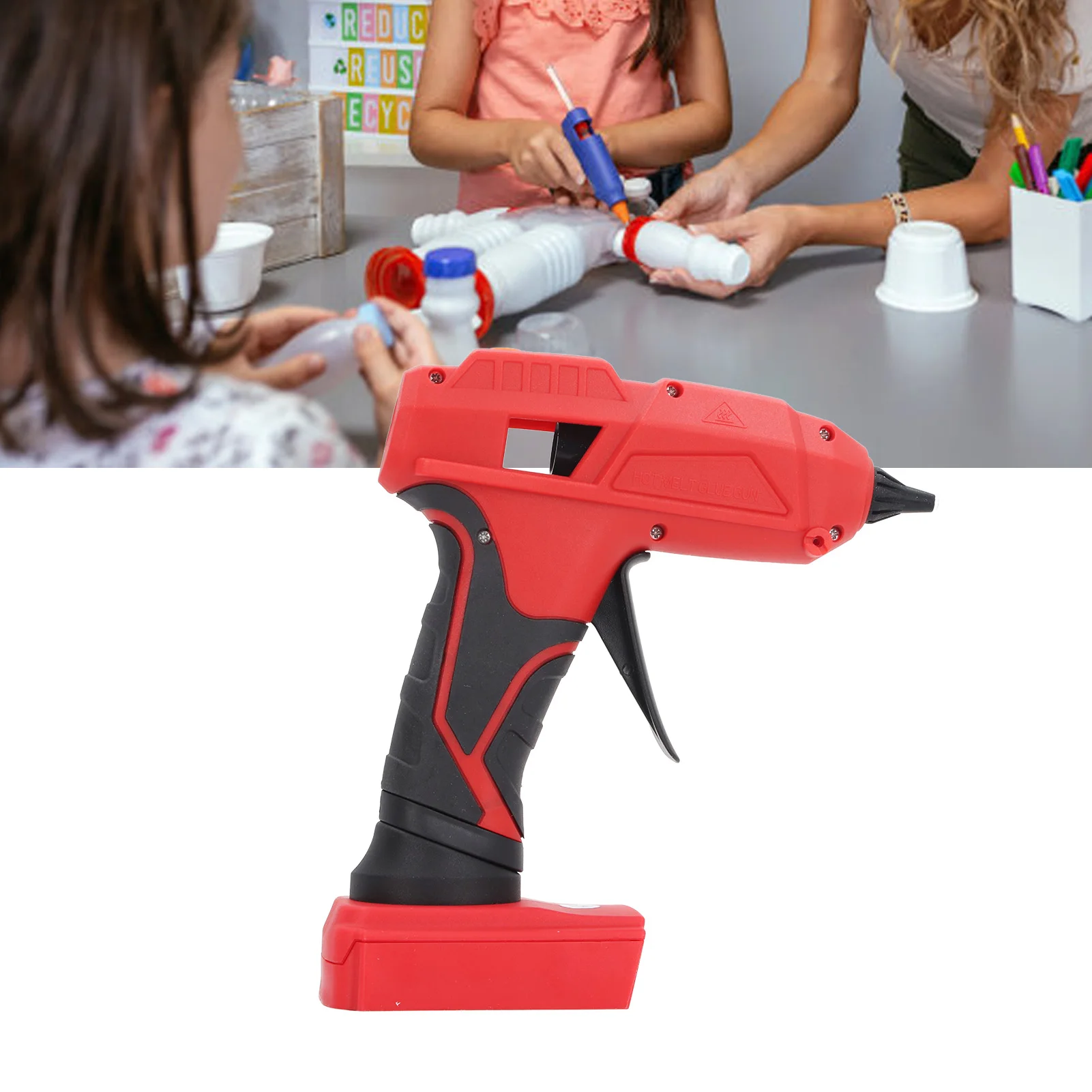 250 ° Pistola per colla a caldo C 100W Pistole per colla industriale per uso domestico fai-da-te con 5 bastoncini di colla per progetti di arti e mestieri di sigillatura fai-da-te