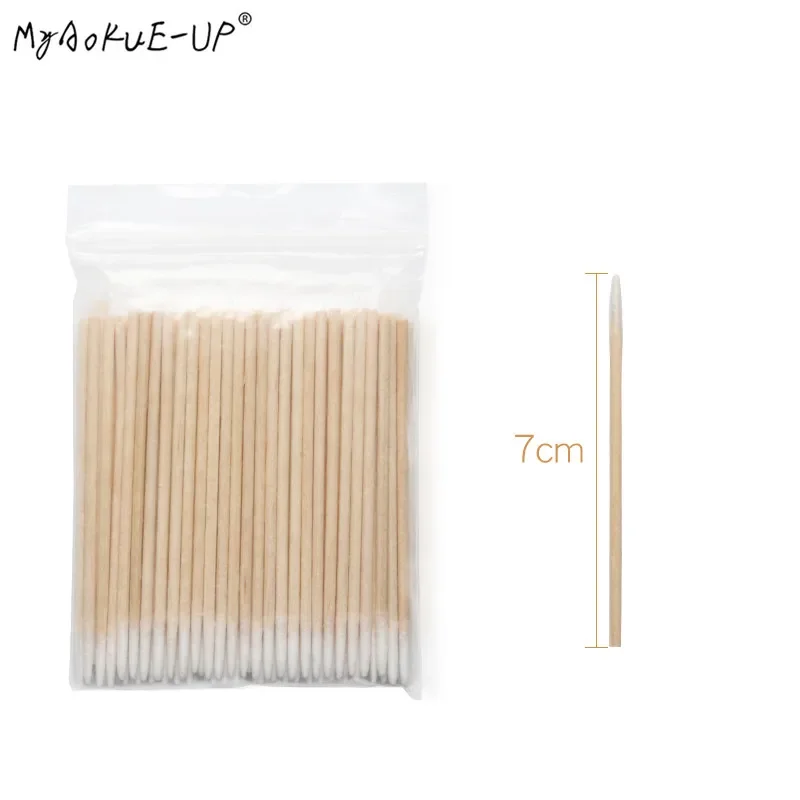 

Sdotter 500 pcs Disposable Ultra-small Cotton Swab Lint Free Micro Brushes Wood Cotton Buds Swabs Eyelash Extension women Makeup