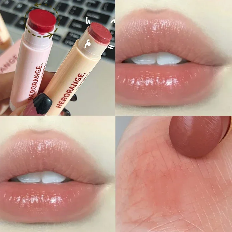 4color Colored Lip Balm Set Moisturizing Transparent Lips Repair Stick Pink Strawberry Lipstick Lip Care Lip Primer Cream Makeup