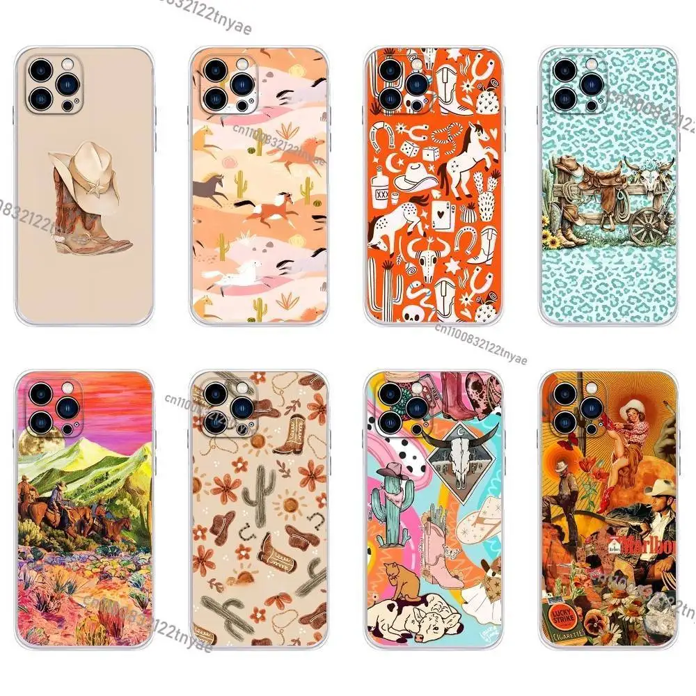 

Cowboy Cowgirl Howdy Western Ranch Boho Phone Case For iPhone 16,15,Pro,Max,14,Plus,13,12,11,E Mini Air,17,Pro Drop Protection