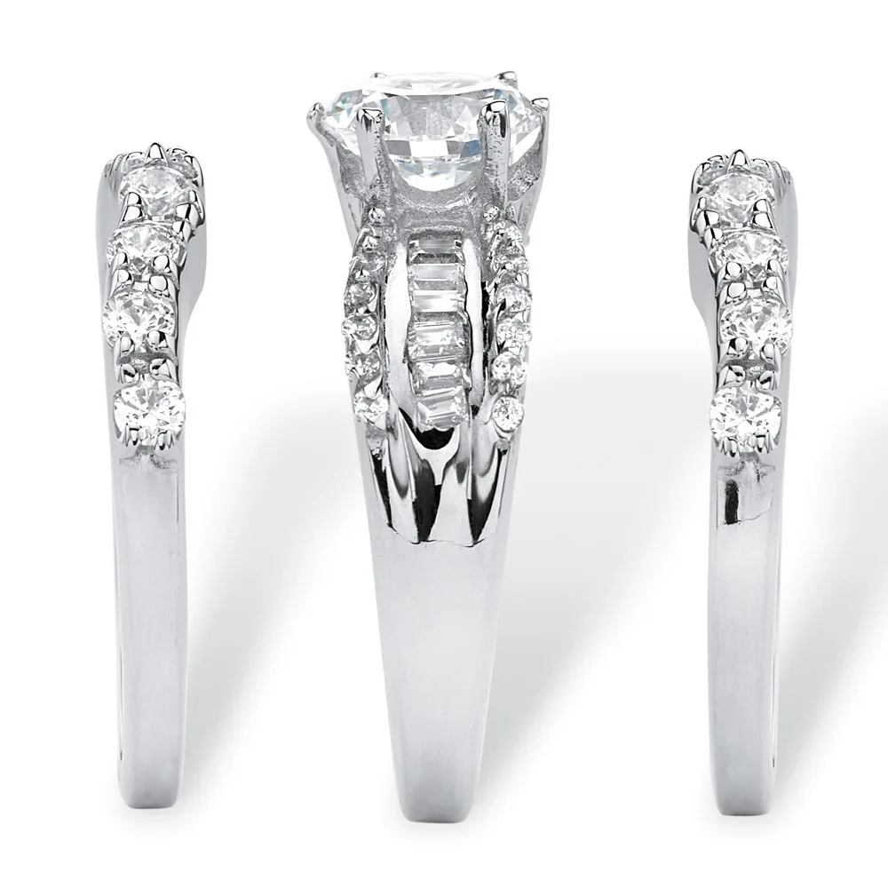 S925 Sterling Silber Ring Bestseller mit Zirkon-Einlage, 18K Gold Plattiert, Dreier-Set Ringe, Diamant-Verlobungsring – Detail 4