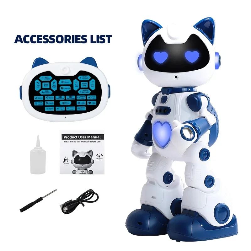 New Remote‑Controlled Walking Dancing Robot Toy, LED Light Rechargeable Play Toy for Teen Boys Holiday Gifts