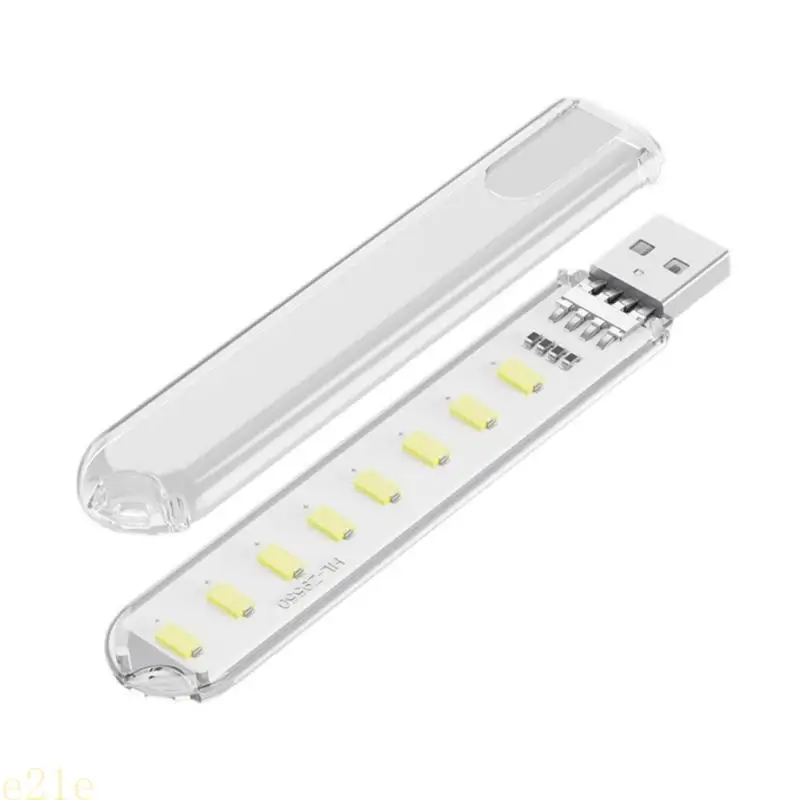 E21E USB Power 8 LED إضاءة بيضاء للتخييم والصيد وغرفة النوم والقراءة