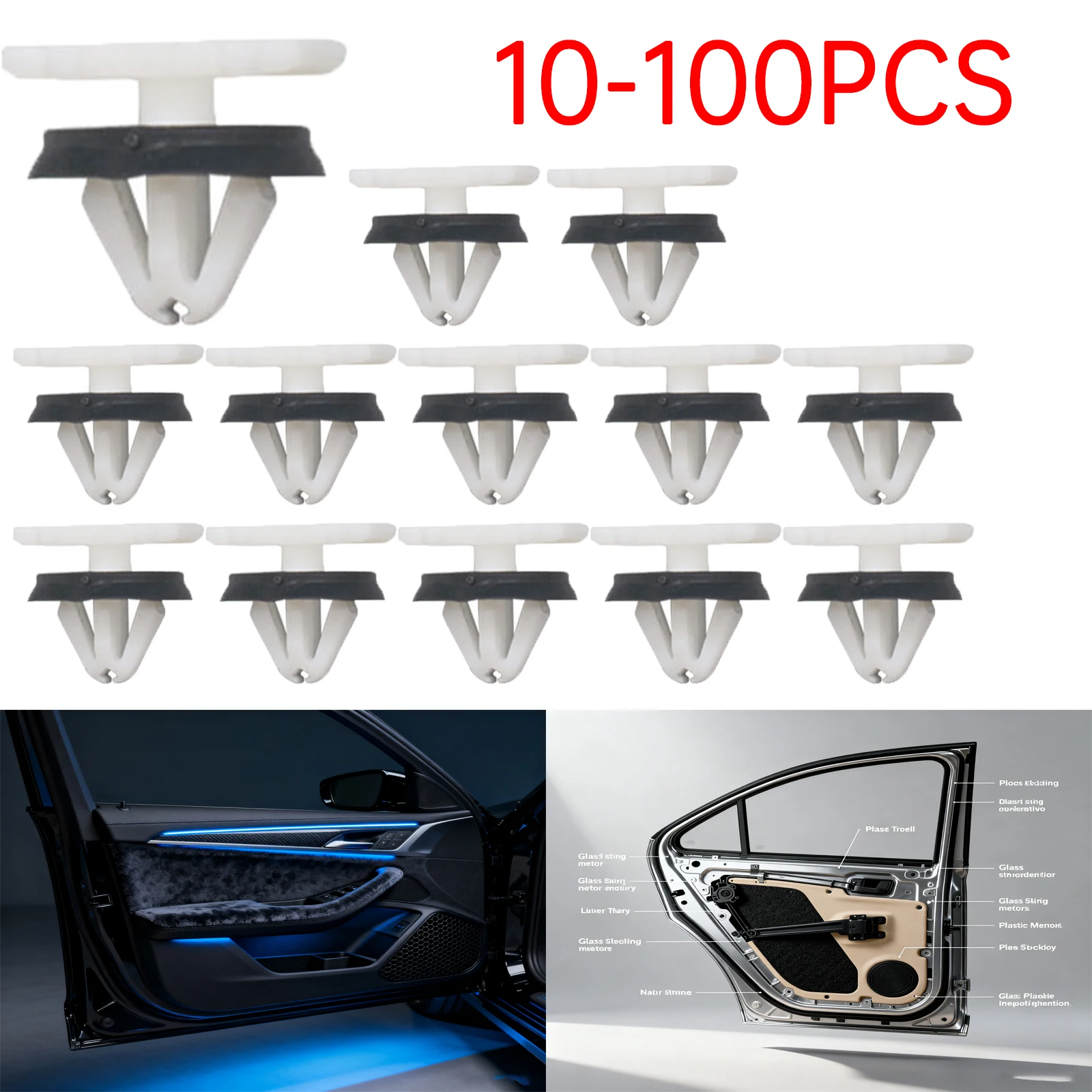 Panel basculante de Clip para coche 10-100X, Clip de moldura acampanada para guardabarros, sujetadores de falda lateral, embellecedor de guardabarros, Clip para Ford W716352-S300