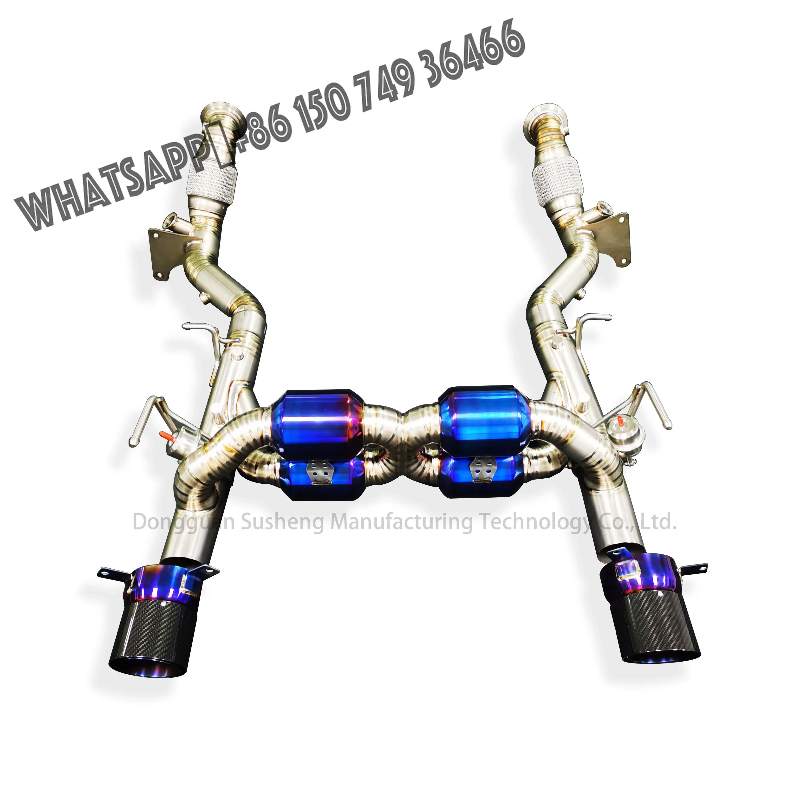 Racing Car Titanium Exhaust Pipe Systems Vacuum Valve Muffler Catback for Ferrari F8  with Tips