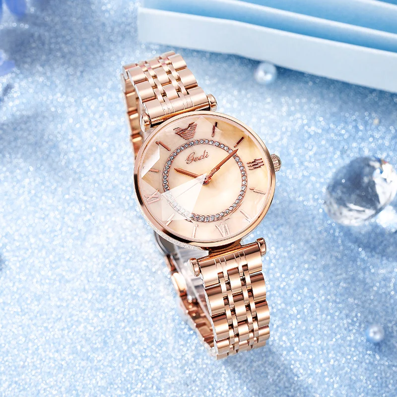 Fashion casual steel strap women's watch simple luxury ladies all-match quartz watch