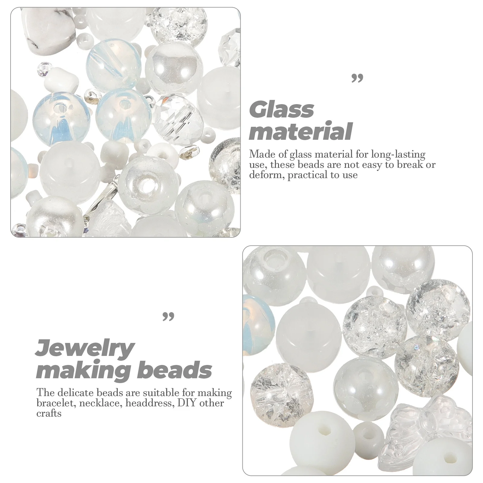 

1 Bag Jewelry DIY Glass Beads Smooth Surface Round Assorted Spacer Beads for Bracelet Necklace Earring Making DIY Supplies