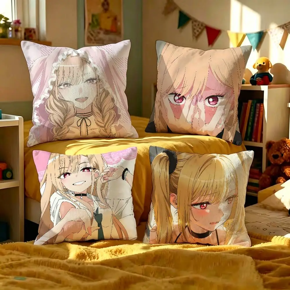 Japan Anime My Dress Up Darling Kawaii Cushion Cover Car Throw Pillow Case For Sofa Car Christmas Gift 40x40cm 45x45cm