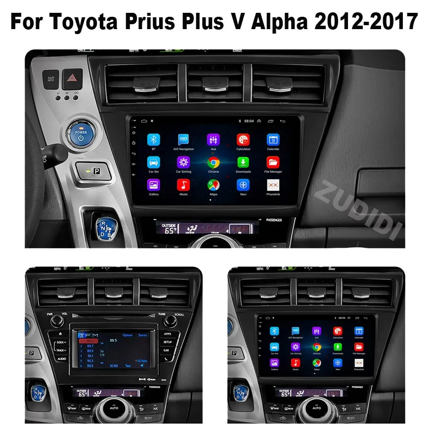 Autoradio pour Toyota Prius Plus V Alpha, Navigation GPS, DSP Carplay, Lecteur de Limitation, Auto Stéréo, DVD, Android 13, 2Din, 2012-2017