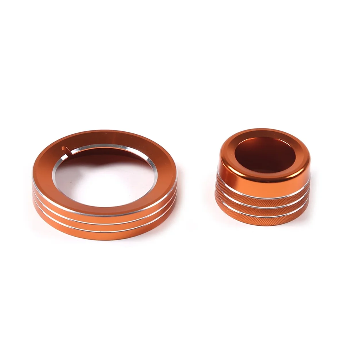 

For Ford Ranger 2015-2021 Headlight Switch/4WD Knob Ring Cover Trim Decoration Accessories Aluminum Alloy (Orange)
