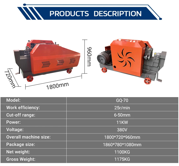 GZD Electric Bar Cutter 380/220/110V Cuts 6-50mm Threaded Steel Electric Rebar Cutter Rebar Cutter Machine