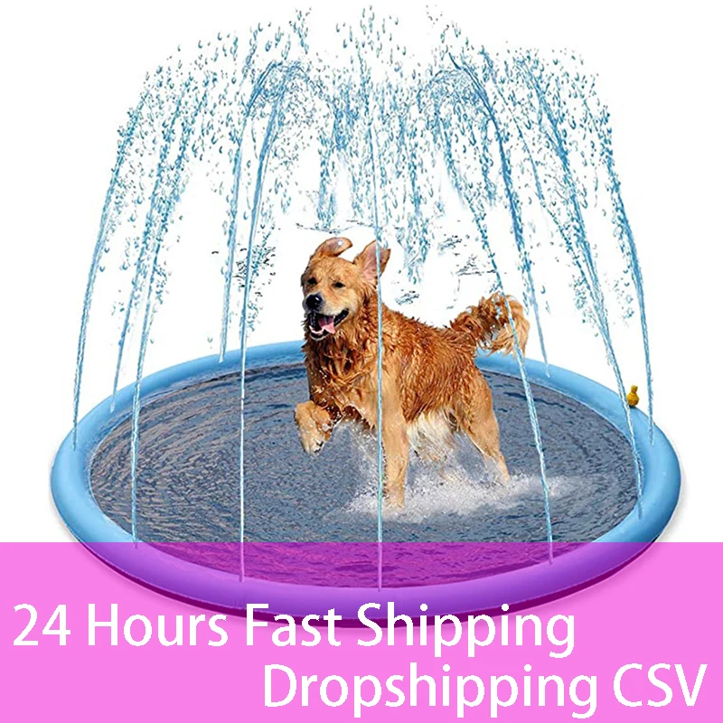 Smmer Dog Toy Splash Sprinkler Pad for Dogs Pet Swimming Pool Interactive Outdoor Play Water Mat Toys for Dogs Cats and Children