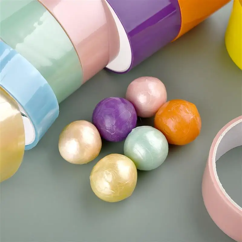 6 Colors Random Shipment Sticky Ball Tapes Colored Decompression Adhesive Rolling DIY Funny Toys Color Balls Making Toy Glue