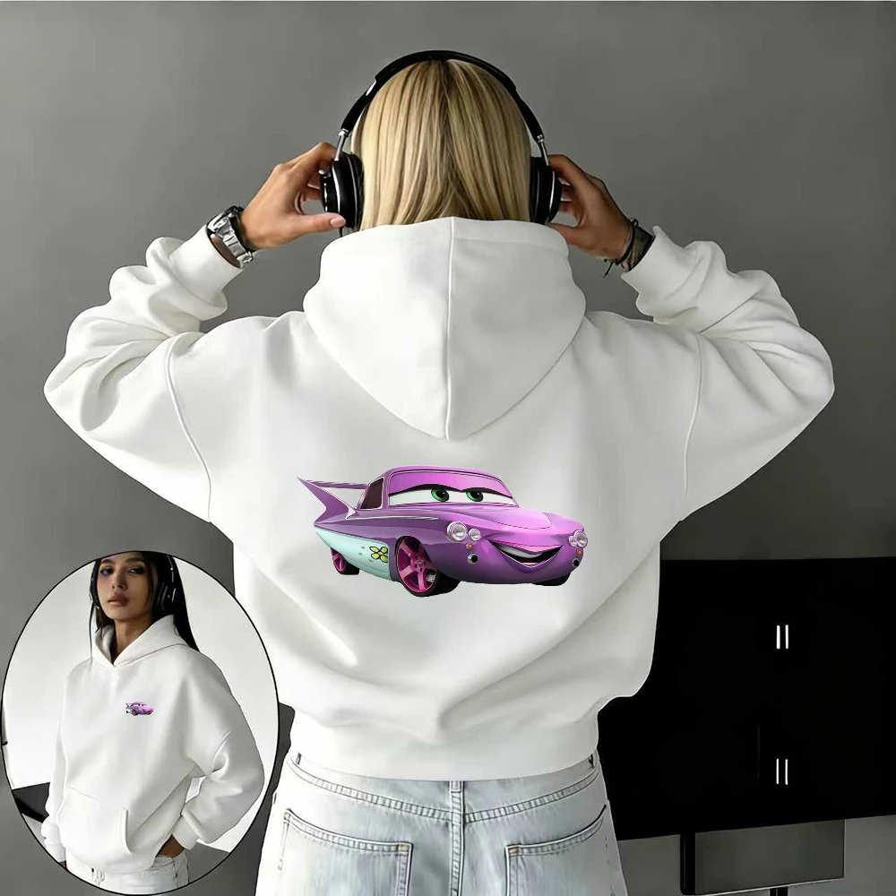 

Фиолетовый модифицированный образ Салли в гоночной серию Disney's Fall/Winter, теплая уличная толстовка с принтом из 100% чистого хлопка для женщин