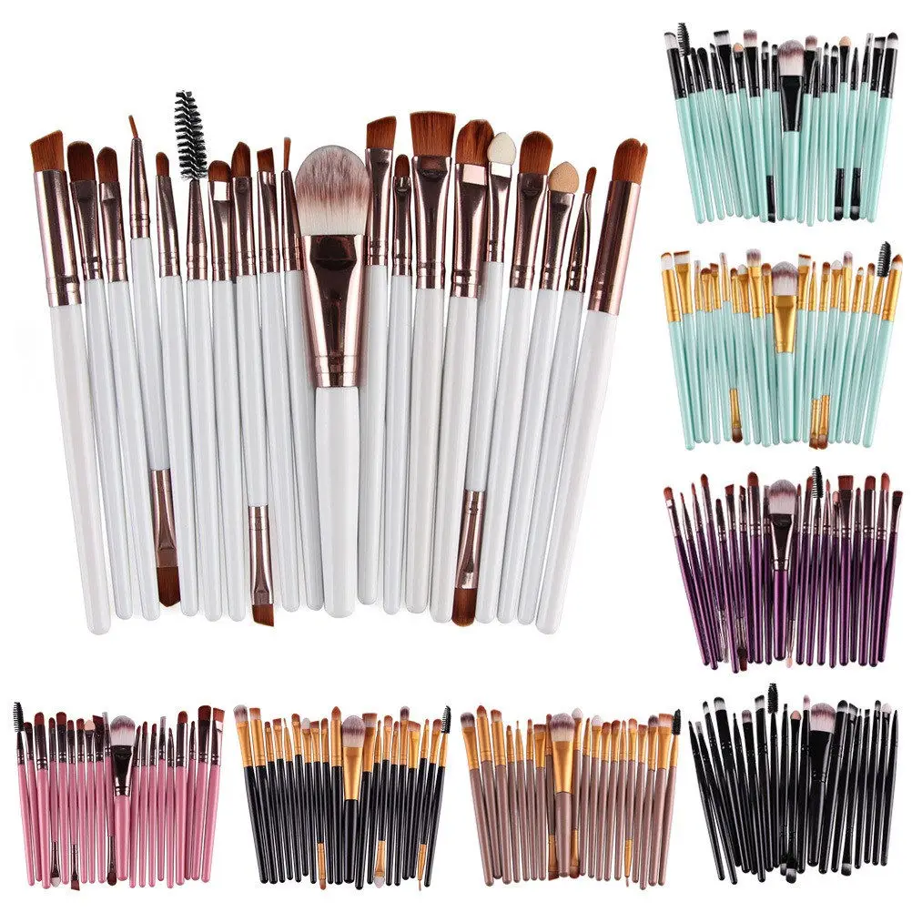 20Pcs Professional Eye Makeup Brush Set Natural Nylon Bristles for Smooth Blending Even Color Application Daily Beauty Routine
