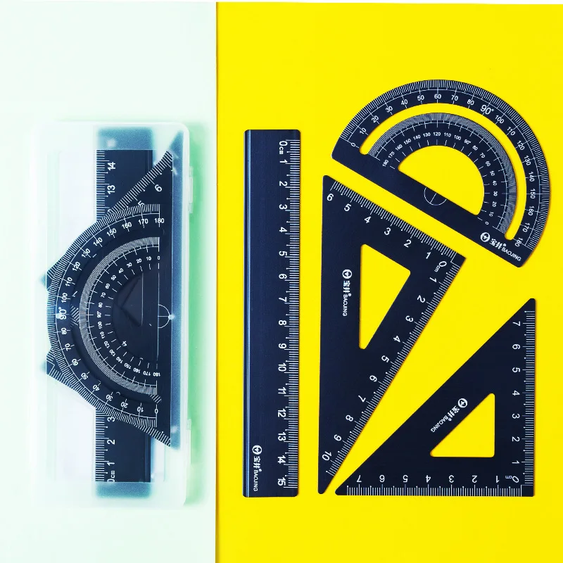 4-Piece Aluminum Ruler Set - Multi-Size Measuring Tools for School, Office & DIY Projects