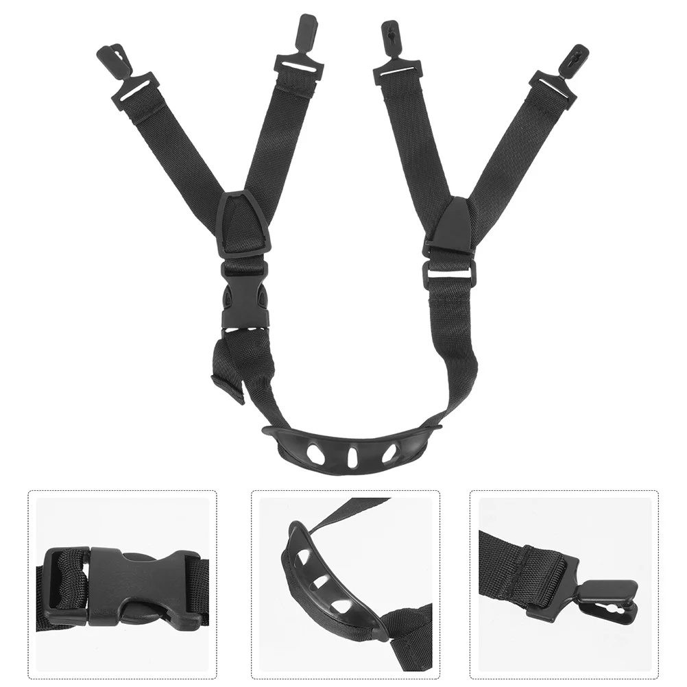 Correas de seguridad para la barbilla, bandas universales ajustables para casco duro, durabilidad de plástico de repuesto tipo Y negro, 3 uds.