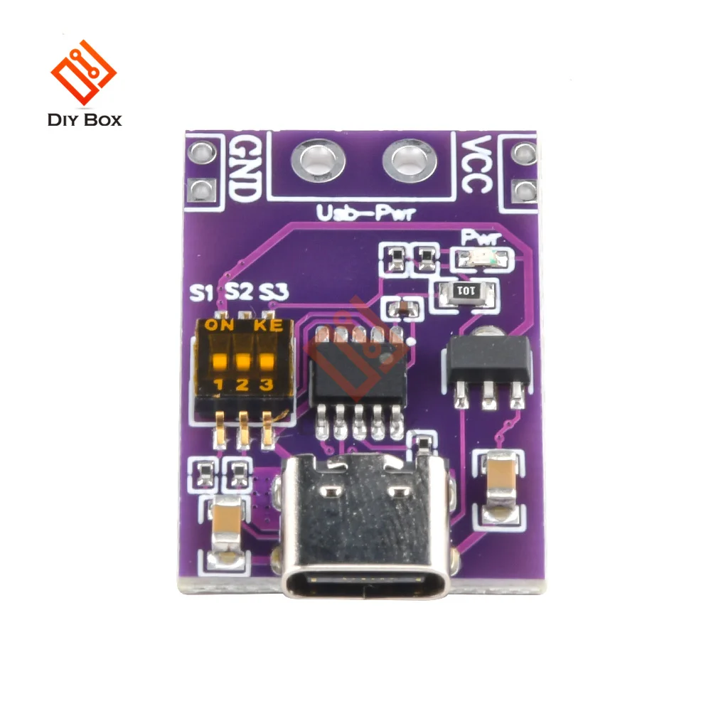 1-10 Stück Typ-C QC AFC PD2.0 3.0 zu DC Spoof Scam Schnelllade-Auslöser-Polling-Detektor USB-PD Notebook-Stromversorgungs-Wechselplatine – Detail 6