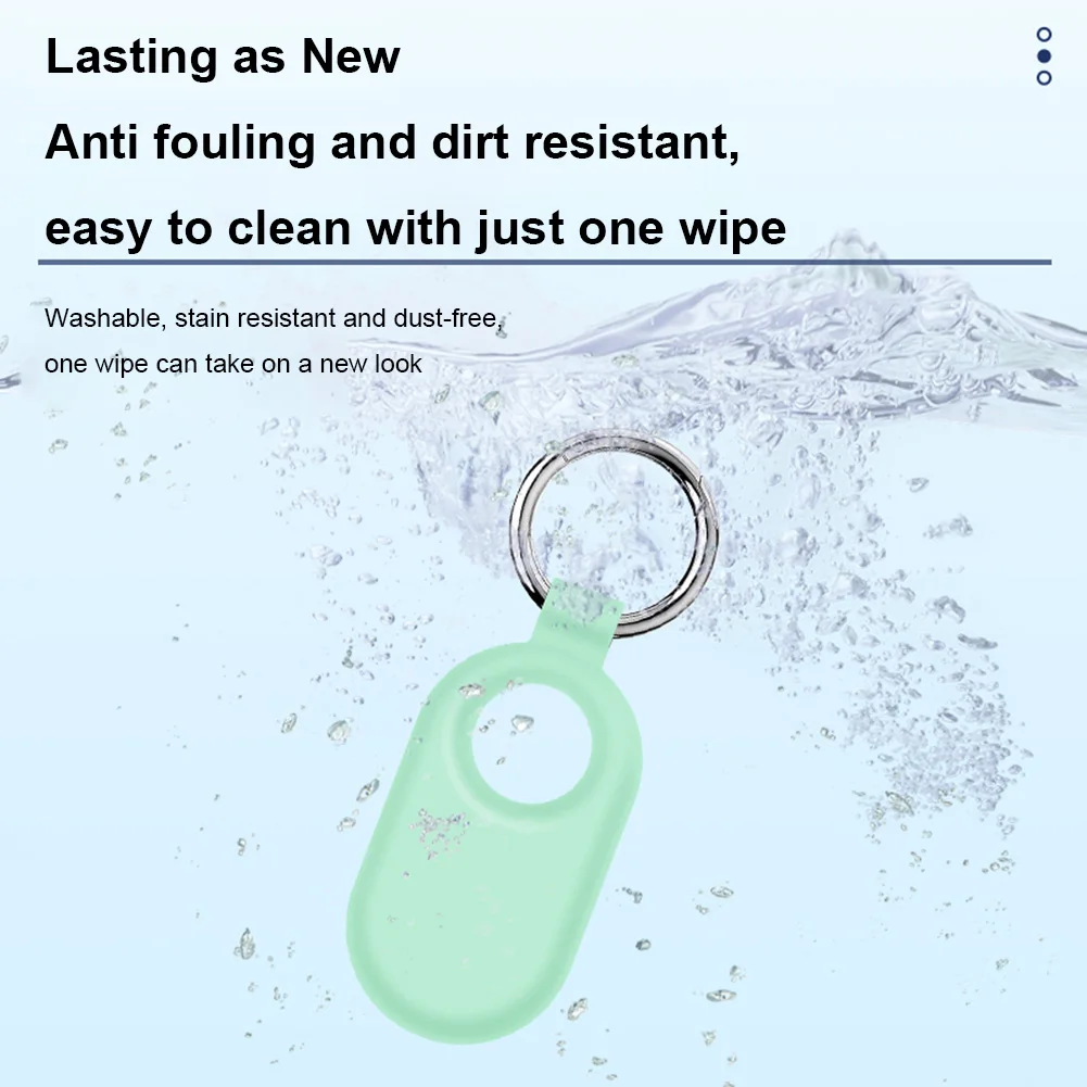 Silicone Case Protective Case Anti-Drop Protective Cover Waterproof Anti-Scratch with Keychain for Samsung Galaxy SmartTag2