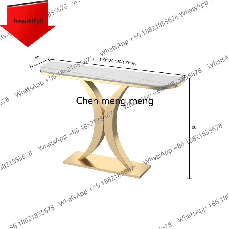 a48 Elegante Mesa Consola de Estilo Nórdico Moderno, Mesa Consola Clásica Glamour Vintage, Mueble para Recibidor