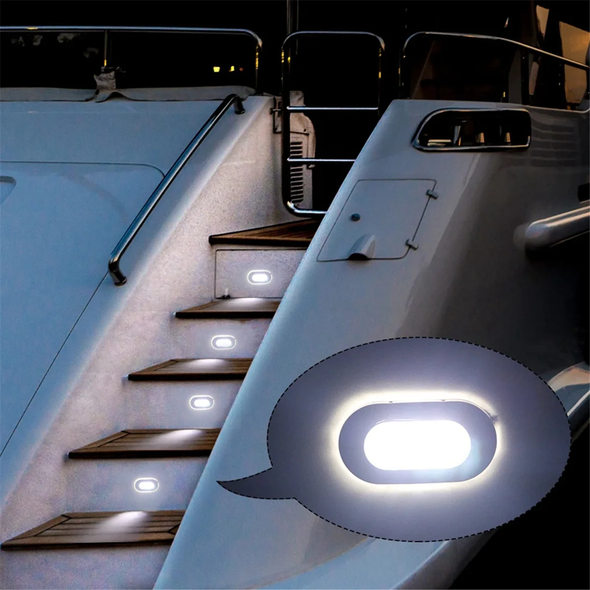 QUAI-IT4PCS LED ضوء لافت للانتباه خطوة أضواء لهجة فائدة الإضاءة شنت لقارب يخت RV قافلة