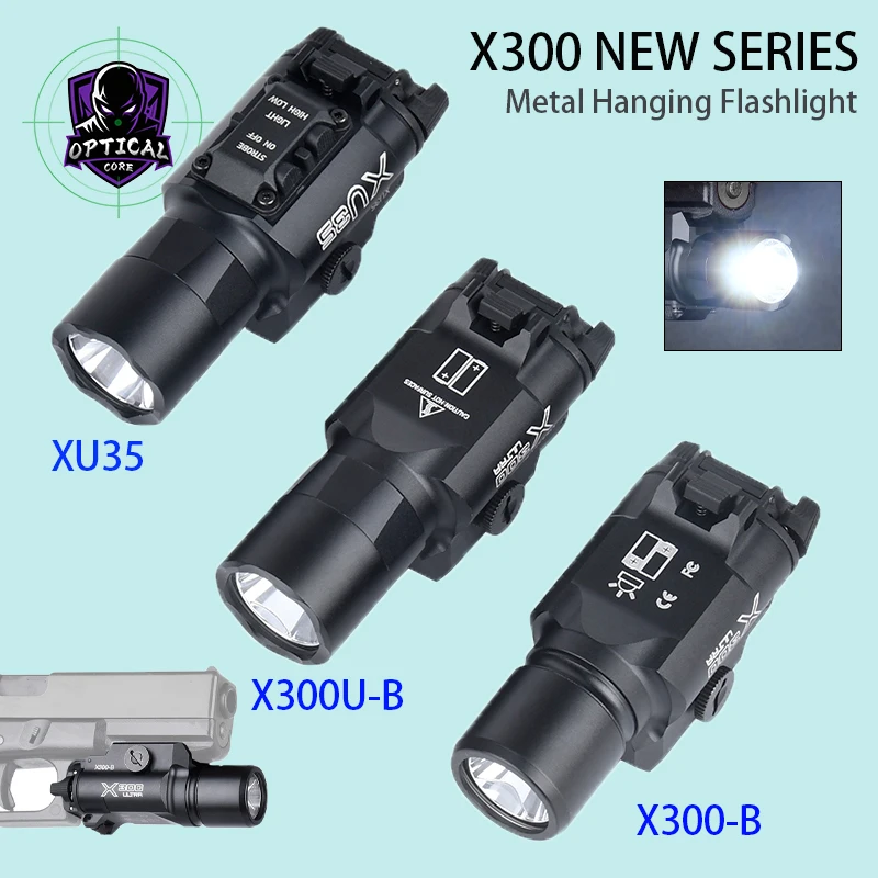 

WADSN X300 Series Tactical Flashlight XU35/X300-B/X300U-B Pistol Flashlight Metal LED Hunting Strobe White Light Handgun Lamp