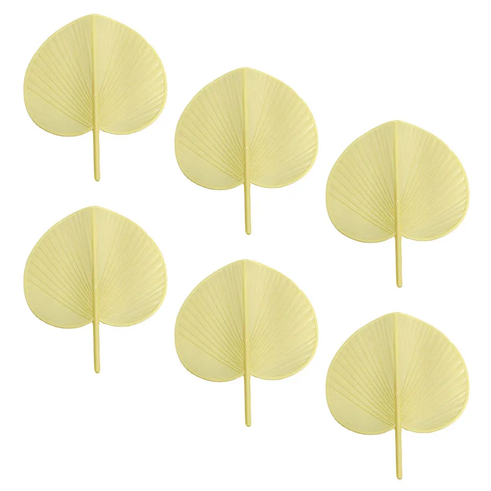 

6pcs Plastic Hand Fans Summer Lightweight Portable Handheld Manual Cooling Decorative Fan For Dance Performance Wedding Beach