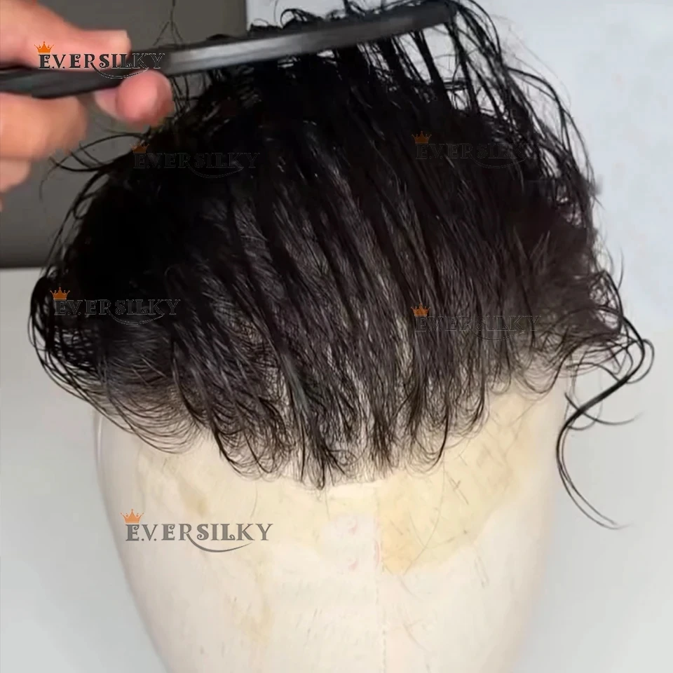 

Натуральный черный парик-накладка для мужчин, 80% плотность, 0.02 мм, ультратонкий, из ПУ, незаметная линия роста волос, 1B80 # Система протезирования волос для седых и коричневых волос