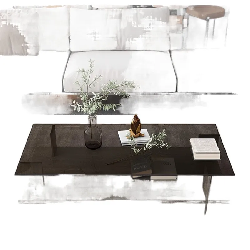 

coffee table living room home office simple modern Nordic light luxury creative tempered glass