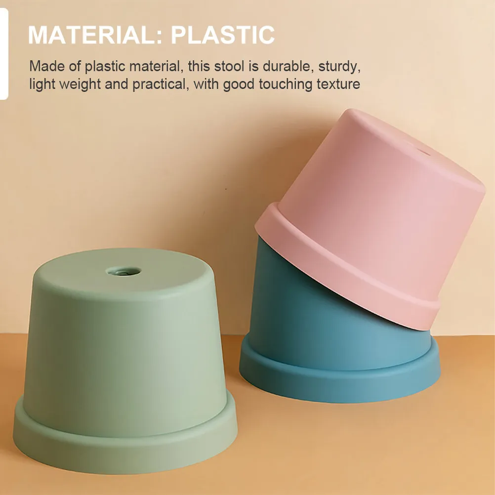 プラスチック製スツール-小型-軽量-スタッキング可能-フットスツール-滑り止めデザイン-靴交換用-寝室-リビングルーム用