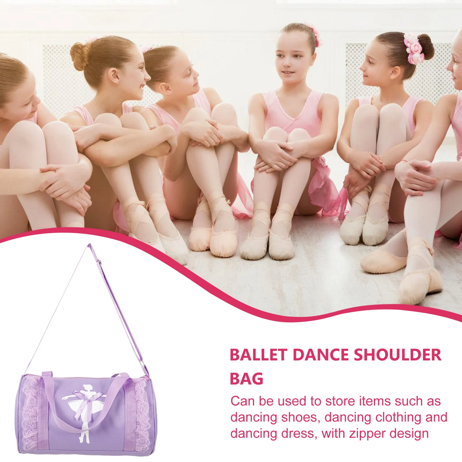 

Сумка-тоут для балета и танцев, большая вместительная сумка для хранения танцевальной одежды, портативная конструкция на одно плечо для практики