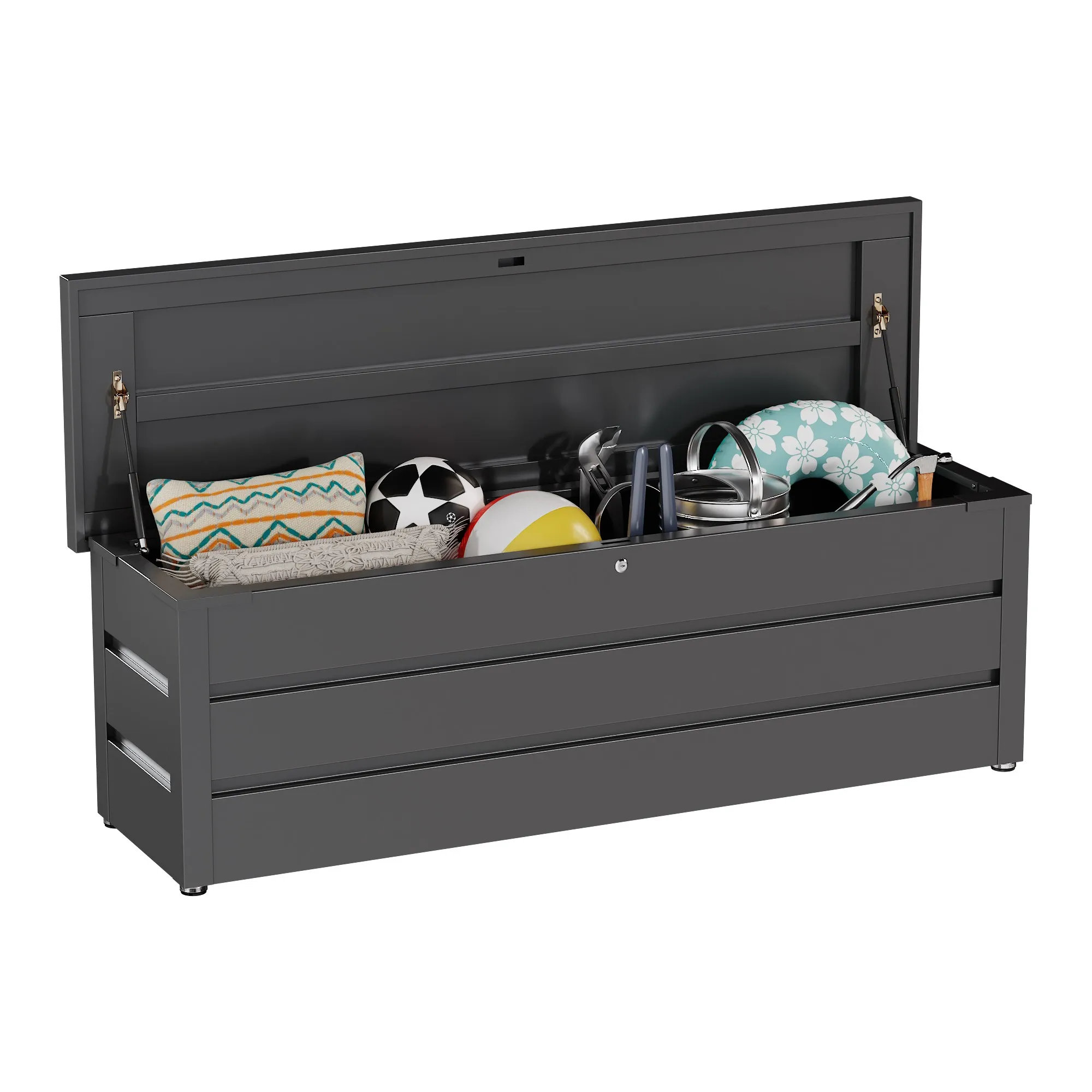 Eco-Friendly Easily Assembled Outdoor Storage Deck Box Waterproof Galvanized Garden Courtyard Cabinets Tools Finishing