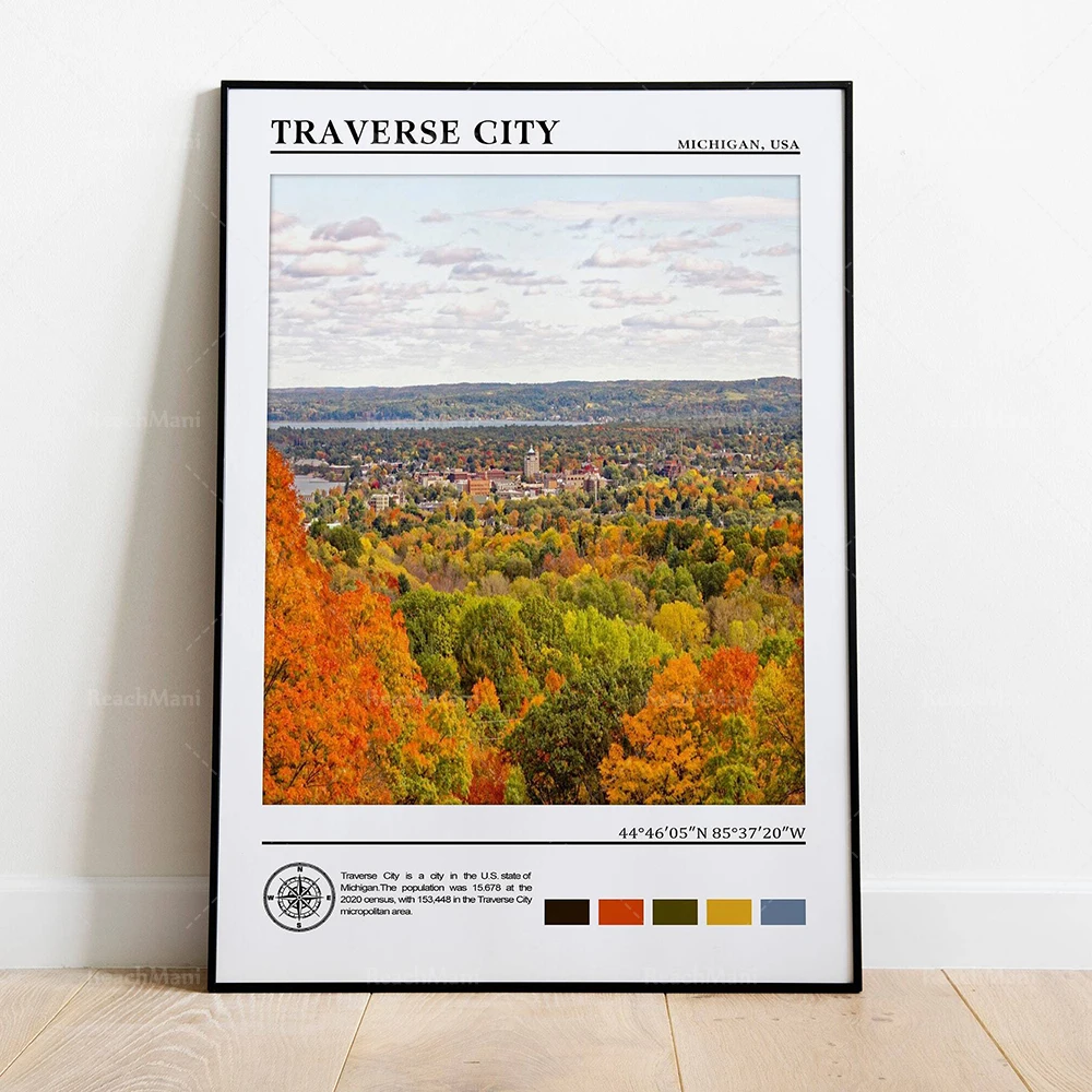 Southfield, St. Clair Shores, Sterling Heights, Tyler, Traverse City, Warren, Westland, Wyoming, Michigan USA travel poster