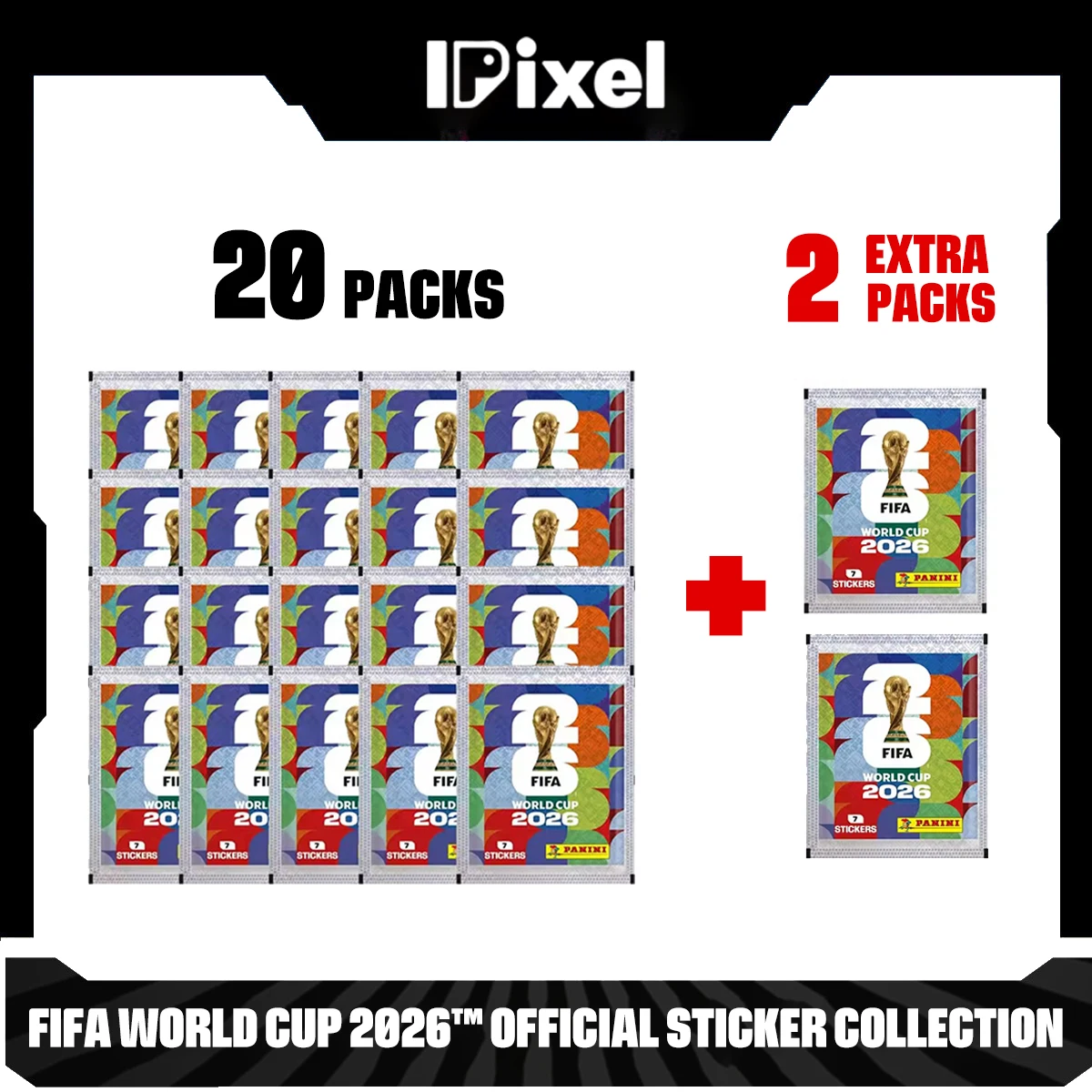 Pegatinas Oficiales de la Copa Mundial de la FIFA 2026 de Panini, 20 Paquetes Adicionales de 2 Pegatinas Coleccionables para Fanáticos del Fútbol
