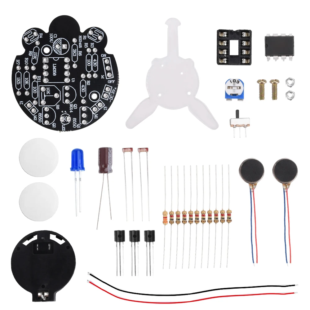 Kit de Robot móvil fotosensible, luciérnaga, bricolaje, cola a granel, luz de respiración, diversión, entrenamiento educativo electrónico