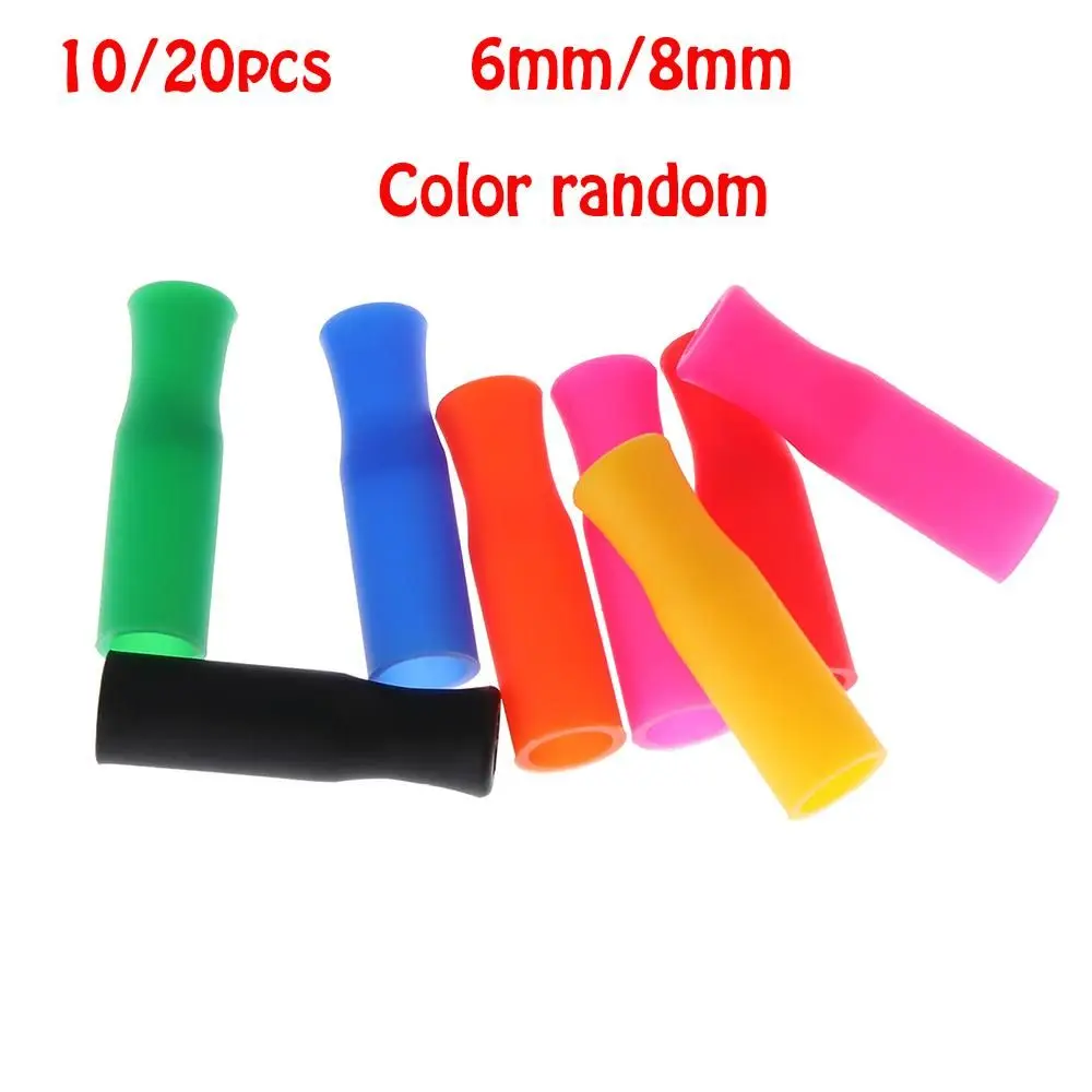 10/20pcs Food Grade stainless steel Tip Teeth Protector Straw sleeve drinking straw straws cap silicone cover