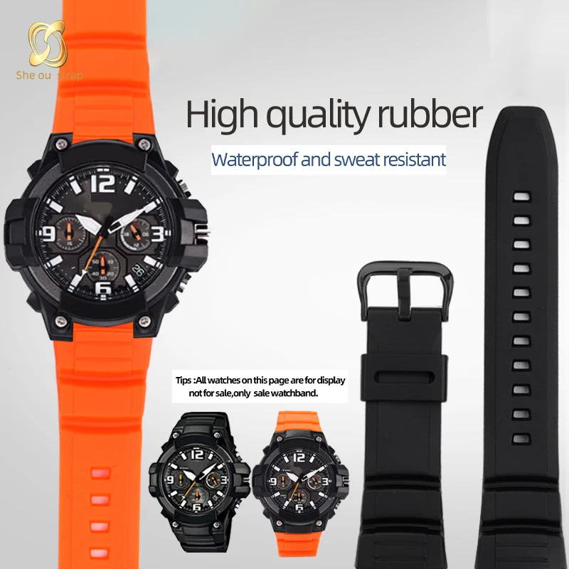 16mm  High quality silicone Watch Strap For Casio MCW 100H 110H W-S220  Waterproof Soft Sport   Rubber Watchband