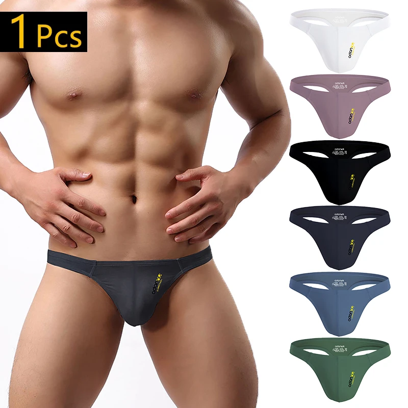 ADANNU G-strings Man Sexy Underwear Modal Breathable Men's Fitness Thongs Low Rise Gays Jockstrap Panties Sissy Bikini Men Thong
